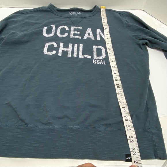 Ocean Child Long sleeve T Shirt Small Kite Surfer Retro Vintage Style Blue Green - Picture 9 of 11
